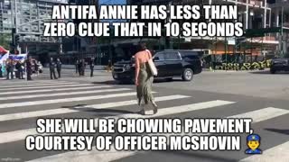 ANTIFA ANNIE MEETS OFFICER McSHOVIN