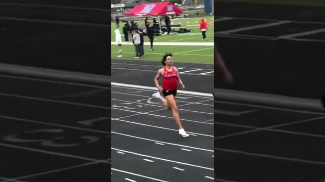 A male student has just won gold in the Girls 400m Varsity race at the Portland #transgender #sport