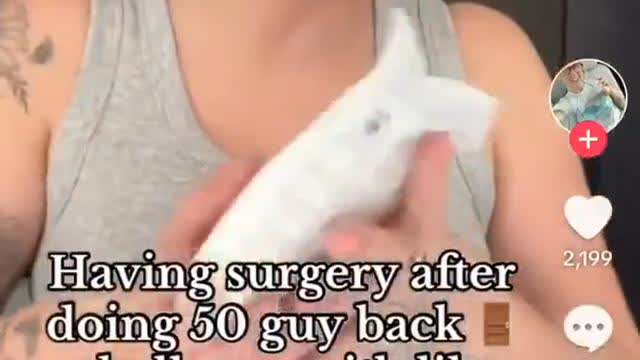 A nearly 37-year-old TikToker is set for surgery after taking on the "50-guy back door challenge."