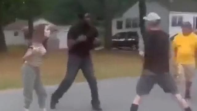 He folded that big dude like a lawn chair with one punch!