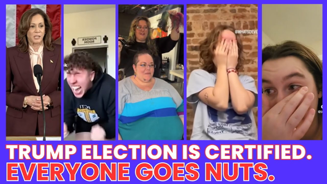 TRUMP ELECTION IS CERTIFIED.  EVERYONE GOES NUTS.  (Liberals Rage and Fume)