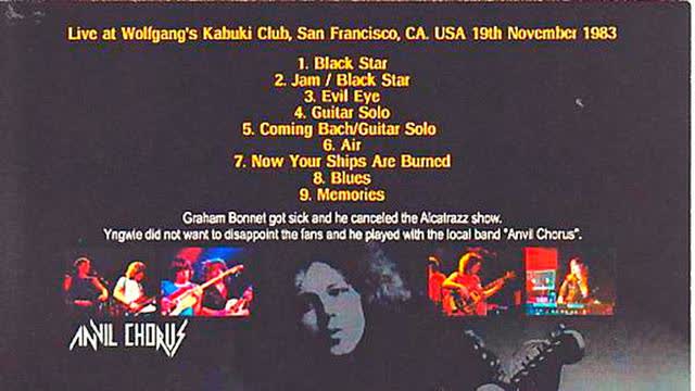 Yngwie @ Wolfgangs in San Francisco -- November 1983 without Alcatrazz