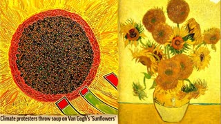 Van Gogh Sunflower Painting Attacked By Crazy Woke White Women With Soup In London National Gallery