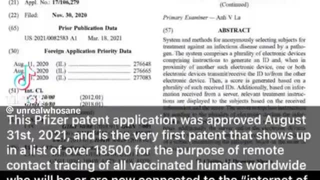 In 2021, Pfizer filed a patent for the remote tracking of all vaccinated people worldwide.