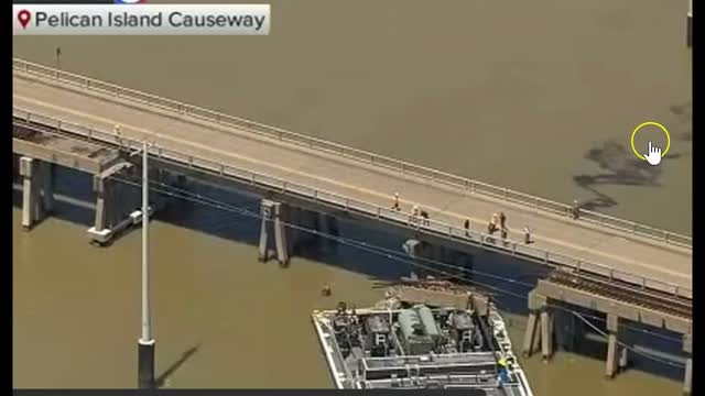Bridge Collapses On Barge After It Hits Support Beam In Texas, Significant Damage and Oil Spill