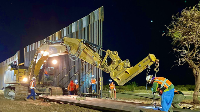 Night Construction Border Barrier Infrastructure Progress Continues