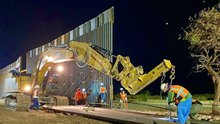 Night Construction Border Barrier Infrastructure Progress Continues
