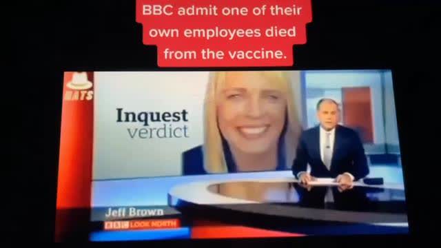 BBC ADMITS ON AIR THE JAB KILLED THEIR EMPLOYEE! only shot