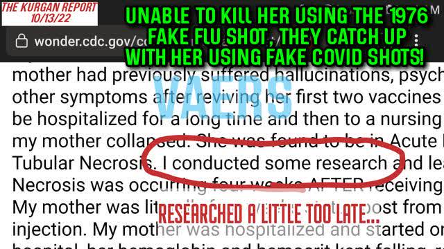 VAERS: MOTHER PAYS ULTIMATE PRICE FOR CHILD'S LACK OF RESEARCH!