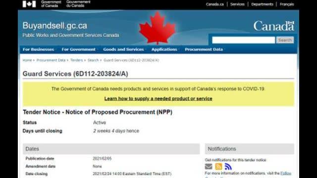 Public Health Agency of Canada Hiring Guards for Isolation Facilities