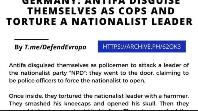 Antifa disguise themselves as cops and torture a German Nationalist Leader Paul Rzehaczek