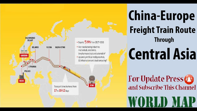 China - Europe Freight Train Route Through Central Asia