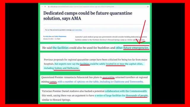 Australian government laying the ground work for future outback 'vaxx refusers' concentration camps
