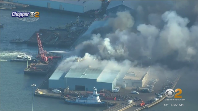 Crews still on scene of NYPD warehouse fire