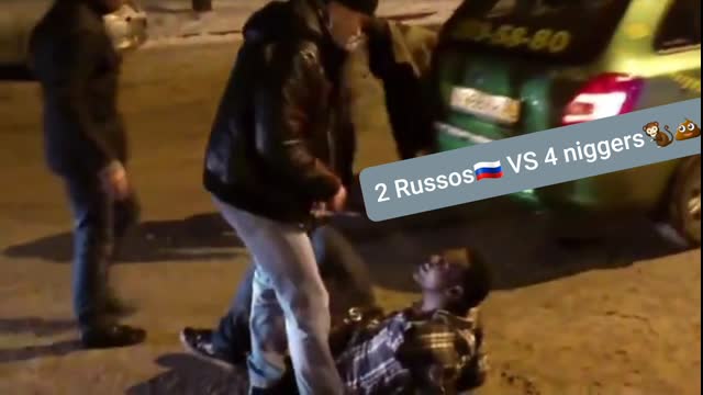 Russian Guys teach niggers-students on how to behave (Voronezh city, Russia) with a cold hard sole shoe in the monkey snout...not once, but multiple amount of times=)