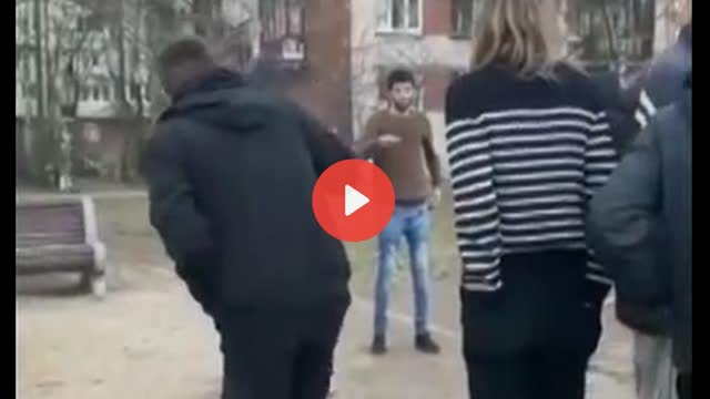 Kavkazoidic immigrant (cave-nigger) tried molesting 15 y.o. Russian Girl, but....