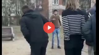 Kavkazoidic immigrant (cave-nigger) tried molesting 15 y.o. Russian Girl, but....