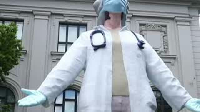 Latvia unveils statue to fearful sheeple