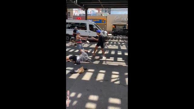 Crazy Black Woman Assaulting and Robbing Older White Lady