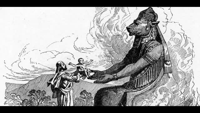 Jews Sacrificing a (hopefully fake) child to Moloch