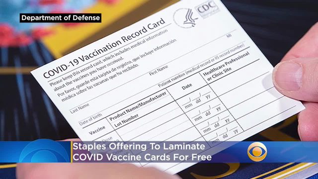 Staples Offering Free Lamination Of COVID Vaccine Cards