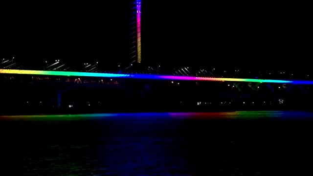 Champlain Bridge illuminate to honor LGBTQ2+ Tonight Montreal Quebec 7august2022