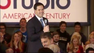 FEELGOOD VIDEO - Brave goy heckles Marco Rubio with TRUTH at start of his Texas Rally