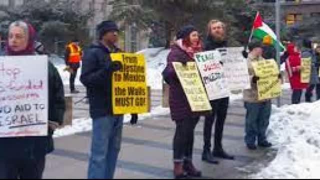 Palestinian protesters gather in Minneapolis to protest U.S. funding of Israeli wars