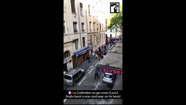 ARABS ATTACKING A MAN IN LYON