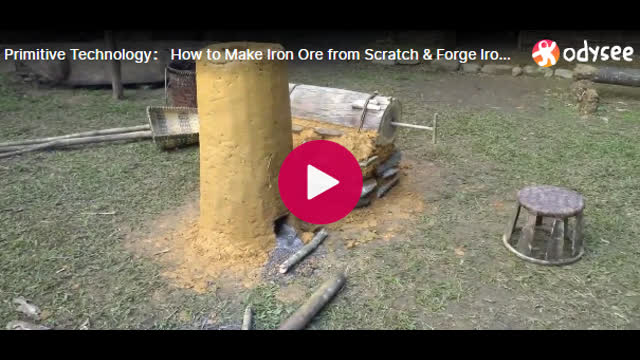 Primitive Technology How to Make Iron Ore from Scratch: Forge Iron Tools Start to Finish