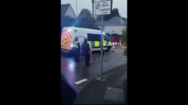 Police start a riot at a Vigil In Swansea, media blames mourners