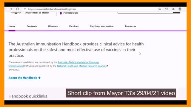 Australian Government's own Handbook doesn't call Covid-19 shots 'VACCINATIONS'