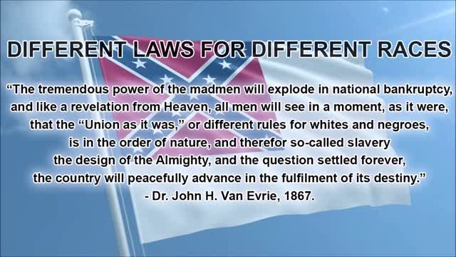 Different Laws for Different Races   John H  Van Evrie Pro Slavery Article, 1867